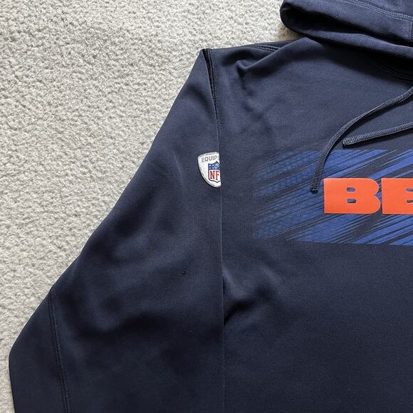 Chicago Bears Hoodie Mens Large Nike Pullover Sweatshirt NFL Football Therma Fit - Picture 8 of 13